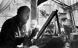 Will Moses at work in his studio